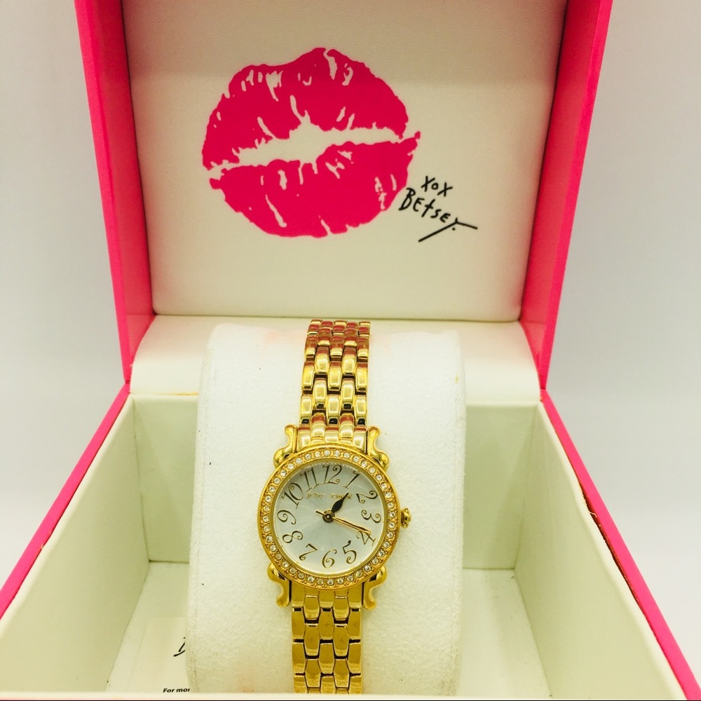 Betsey Johnson Classy Gold tone watch